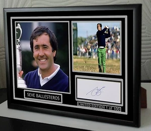 Seve Ballesteros Framed Canvas Tribute Signed "Great Gift" - Picture 1 of 2
