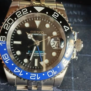 Seiko Automatic 44mm Dark Knight GMT, sapphire, ceramic, Jubilee, NH35A - Picture 1 of 8