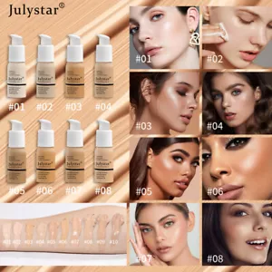 Multi-Use Foundation Makeup Full Coverage Liquid Base Brighten LongLasting Shade - Picture 1 of 20