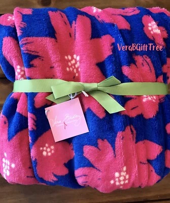 Vera Bradley Throw Blanket ART POPPIES PINK 🎀Breast Cancer Awareness RARE NWT - Image 1 of 4