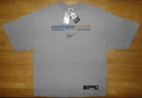 Vintage 2001 WASHINGTON WIZARDS Gray NIKE PRACTICE TEE Shirt Adult 2XL XXL *NEW* Cover