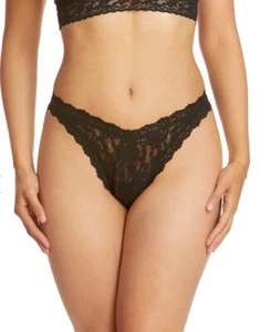 $34 NWT Hanky Panky Signature Lace Black Tanga Brief Panty Black Extra Small XS - Picture 1 of 6