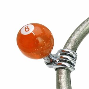 Orange 8 Ball Suicide Brody Knob Translucent with Metal Flake JDM lever