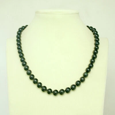 Genuine Natural Black Obsidian Necklace 18" Dia. 8mm - Image 1 of 3