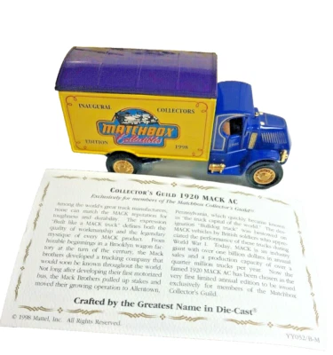 1995 Matchbox Models of Yesteryear Collector's Guild 1920 Mack AC with C.O.A. - Image 1 of 4