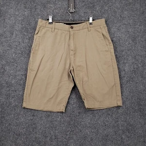 Volcom Shorts Mens 31 Beige Chino Bermuda Flat Front Zip Fly Hiking Outdoor - Picture 1 of 16