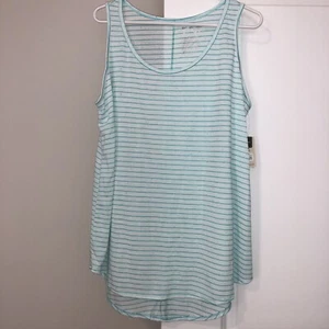 Terra & Sky Aqua gestreiftes ärmelloses Top ~ Größe 14W ~ neu - Bild 1 von 2