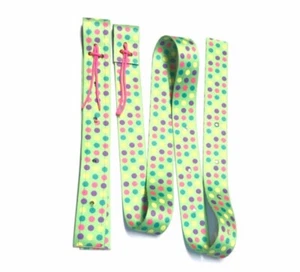 neon green dots cinch strap set off billet and Latigo 2" horse tack - Picture 1 of 1