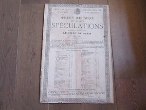 KÜCHE GASTRONOMIE Belagerung von Paris 1870 SELTENES POSTER - Bild 1 von 4
