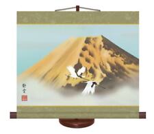 [Japanese Kakejiku] Hanging Scroll Landscape Painting Mini Gold Fuji Flying Sato