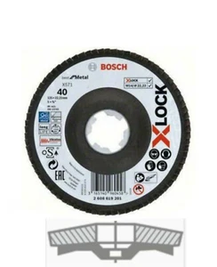 X-LOCK Fächerscheibe Bosch f. Metall 125 mm, K40, X571, 2608619201, Pack a 10 St - Bild 1 von 2
