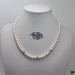 HARMONIE PERLENKETTE 6-6,5 mm MIT VERSCHLUSS UND KUGELN AUS 18K WEISSGOLD (0559) - Bild 1 von 13