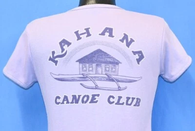 Camiseta de colección años 80 KAHANA CANOE CLUB HAWAII OUTRIGGER BOAT SOFT MUJER MEDIANA M Foto 1 de 4