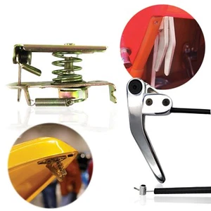 Hood Trunk Latch with Manual Billet Aluminum Pull Lever Release Kit Car Hot Rod - Picture 1 of 13