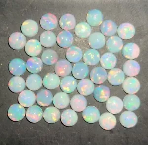Ethiopian Opal 4mm Round Flat Back Cabochon Loose Gemstone(s) - Picture 1 of 3