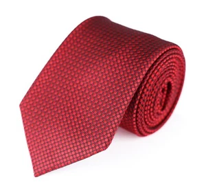 Croft & Barrow Men's Necktie Army Red with Geometric Squares Tie 59"L x 3.75"W - Picture 1 of 5