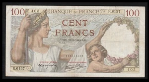 France, 100 Francs, 1940, P-94, VF++ Banknote, Mercury / Ceres - Picture 1 of 2