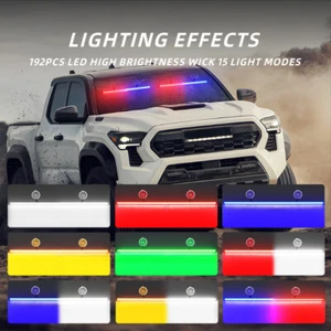 192LED Strobe Light Bar Emergency Hazard Warning Safety Flash Windshield Light - Picture 1 of 23