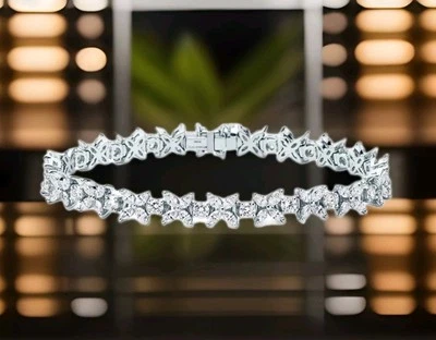 Tiffany & Co. Victoria cluster platinum diamond bracelet 6.01ct VS-F - Image 1 of 4