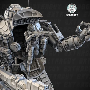 Handbemalte Atlas Posable Mech 100mm | 3D gedruckte Figur 12K Auflösung NEIN - Bild 1 von 9