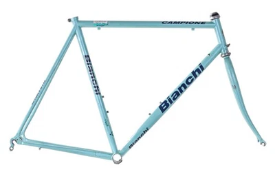 USED 90's Bianchi Campione del Mondo 57cm Steel Road Bike Frameset Celeste Italy - Image 1 of 4