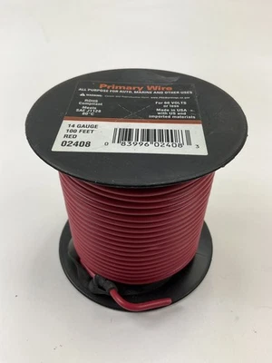 Deka 02408 Automotive Primary Wire, Red 14 Gauge X 100' Long - Image 1 of 3