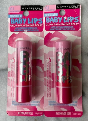 Maybelline New York Baby Lips Glow Balm 01 My Pink 批量 2 件 — 第 1/2 张图片