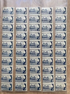 IBERMONEDA| Sellos Guerra Civil locales Patrióticos Segovia 5ctms. pliegos de 10 - Picture 1 of 2