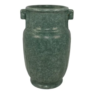 Robinson Ransbottom Victoria 1938-40 Vintage Ohio Pottery Mottled Green Vase 190 - Picture 1 of 6