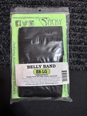 Sticky Holsters Belly Band 42"-52" Waist BB-LG Black, overall length is 37" - Image 1 of 2