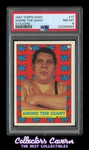 Pegatinas Topps WWF 1987 #17 Andre the Giant PSA 8 (casi nuevo-como nuevo) - Imagen 1 de 2