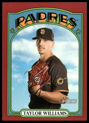 2021 Topps Heritage Baseball #369 Taylor Williams Red Parallel Padres - Image 1 of 2