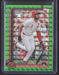 2025 Topps Chrome JEIMER CANDELARIO rifrattore geometrico verde /99 #85 rossi DCJW - Foto 1 di 2
