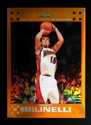 Marco Belinelli 2007-08 Topps Chrome #133 Orange Refractor Rookie RC #d /199 - Image 1 of 2