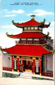 Vintage Postkarte Chinatown San Francisco CA - PT&T Telefonzentrale Gebäude - Bild 1 von 2