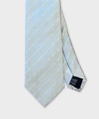 Villa Milano cravatta tre pieghe in seta con fiori, bianco perla CR3.939.BI - Imagen 1 de 2