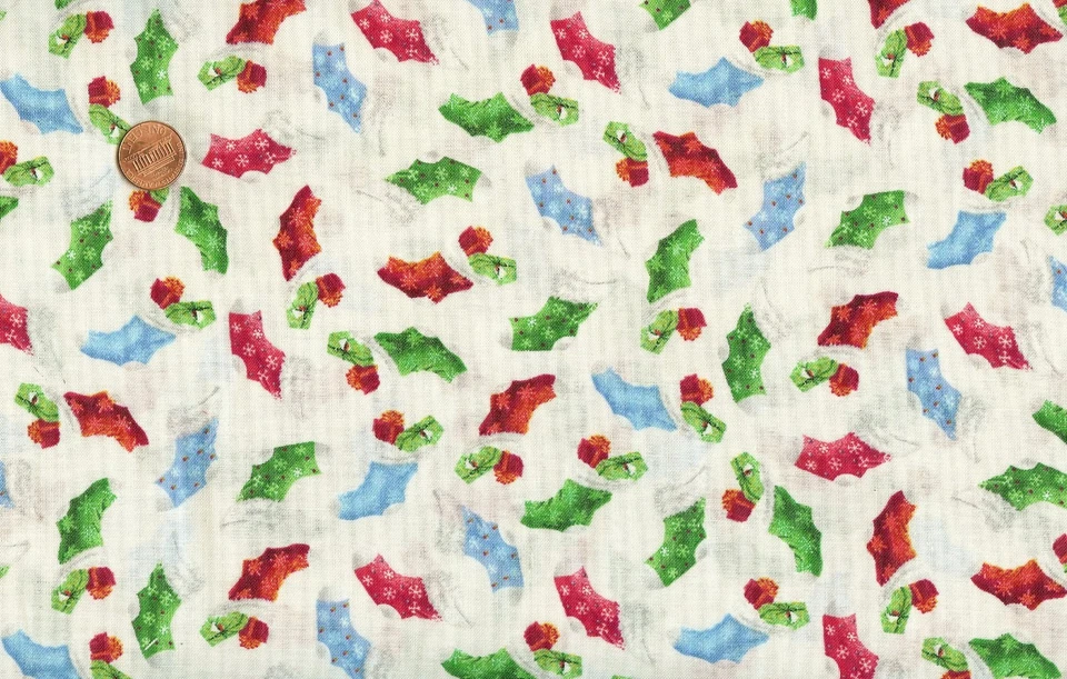 LIQUIDACIÓN - MEDIAS PEQUEÑAS SOBRE TELA BLANCA NAVIDAD - TESOROS ACOLCHADOS Foto 1 de 1