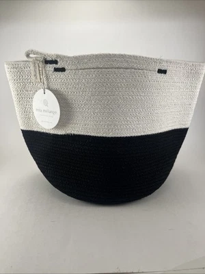 Mia Melange Cotton Coil Rope Fold-able Basket Carryall Handbag Tote NEW - Image 1 of 4