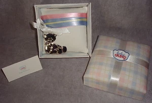 NIB Baby Gund Lunt 2004 Solid Sterling Silver Teddy Bear Christmas Ornament HTF - Picture 1 of 2