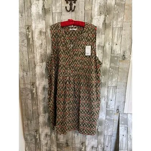 Neu mit Etikett Sonoma grün Leinenmischung Midi Tank Übergröße Kleid 1X - Bild 1 von 6