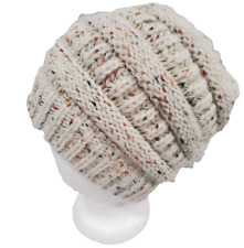 C.C Exclusive Beanie Hat Unisex Beige 100% Acrylic Thick Soft Warm Confetti Knit