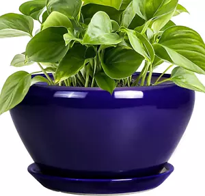 Planter for Indoor Plants 9 Inch - Ceramic Plant Pot for Indoor Plants round Pla - Picture 1 of 7