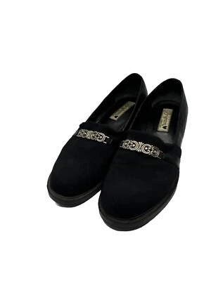 Mocasines Brighton de cuero negro para mujer talla 9,5 usados gran forma vintage Foto 1 de 4