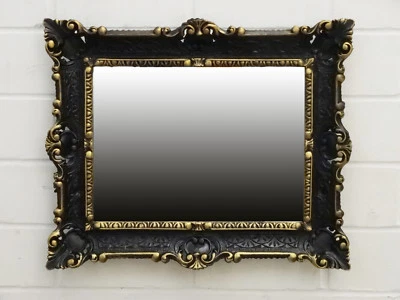 Miroir Mural Or Noir Repro Baroque de Sale Bain sur Pied pour Coiffeuse 56x46 - Photo 1/4