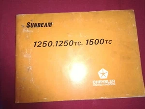 CHRYSLER SUNBEAM 1250, 1250 TC, 1500 TC MANUALE libretto USO E MANUTENZIONE - Foto 1 di 1