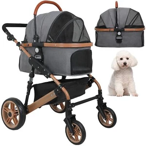 BestPet 3-in-1 Pet Stroller, 4 Wheels,Alum Frame, Folding, 66lbs Capacity - Picture 1 of 8