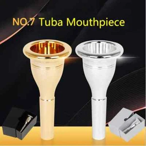Nr. 7 Bass Tuba Mundstück 13,3 mm groß Haltehorn Mundstück silber gold - Bild 1 von 26