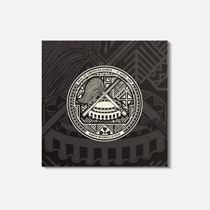 American Samoa Seal 4'' X 4'' Square Wooden Coaster - Picture 1 of 3