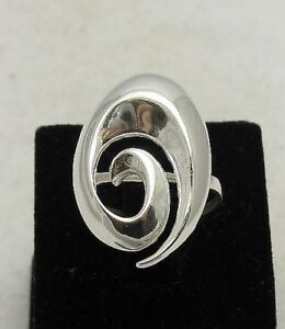 Genuine Stylish Sterling Silver Ring Spiral Swirl Solid 925 Handmade Empress