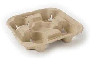 Go-Pak Cardboard 4 Cup Carry Tray Holders Suitible for Hot Tea & Coffee -180pack